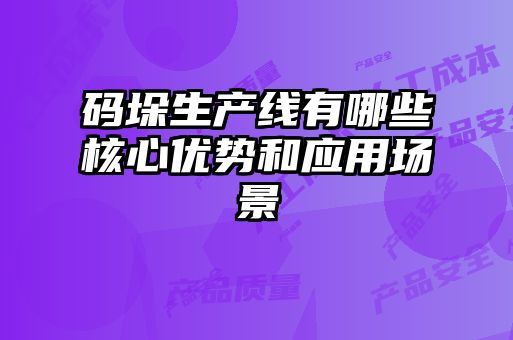 碼垛生產線有哪些核心優(yōu)勢和應用場景