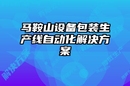 馬鞍山設備包裝生產(chǎn)線自動化解決方案