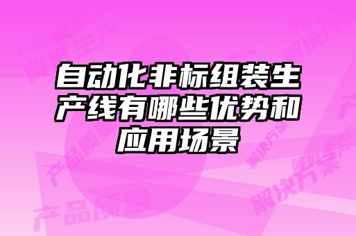 自動化非標組裝生產線有哪些優(yōu)勢和應用場景
