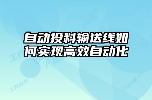 自動(dòng)投料輸送線(xiàn)如何實(shí)現(xiàn)高效自動(dòng)化